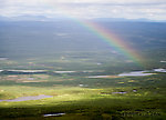 Rainbow over the Clearwater Creek valley. From Clearwater Mountains in Alaska.