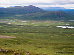 Clearwater Creek meanders in the distance. From Clearwater Creek in Alaska.