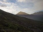 Sunbeam streaming through Wedding Pass. From Clearwater Mountains in Alaska.