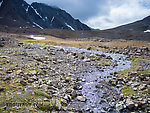 Little creek below the final pass From Clearwater Mountains in Alaska.