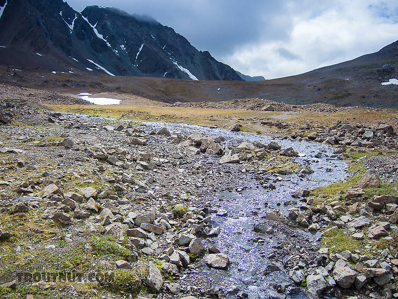 Little creek below the final pass From Clearwater Mountains in Alaska.