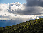 Rays of sun in the Susitna Valley From Clearwater Mountains in Alaska.