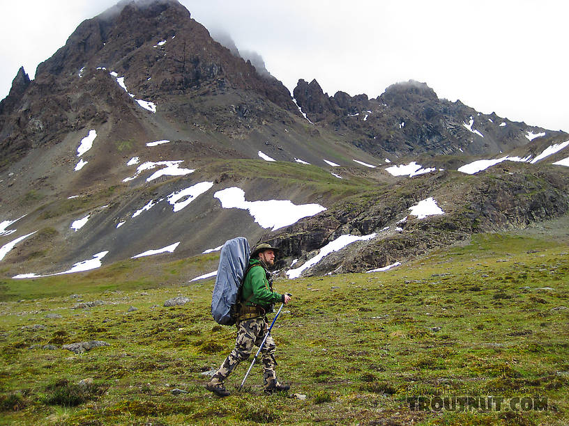 Climbing toward the last pass From Clearwater Mountains in Alaska.