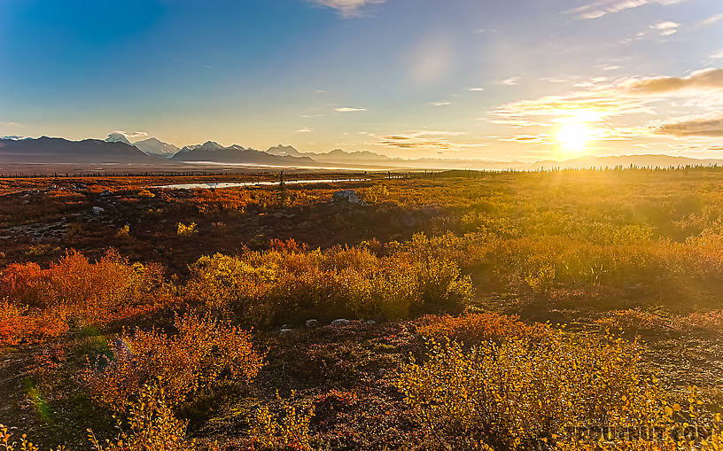 Sunrise. A promising start to the weekend From Denali Highway in Alaska.