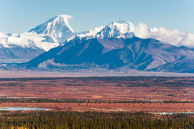 Mt Deborah (left) and Hess Mountain (right) From Denali Highway in Alaska.