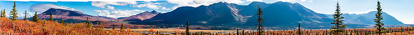 West side of the Clearwater Mountains and the Valdez Creek valle From Denali Highway in Alaska.