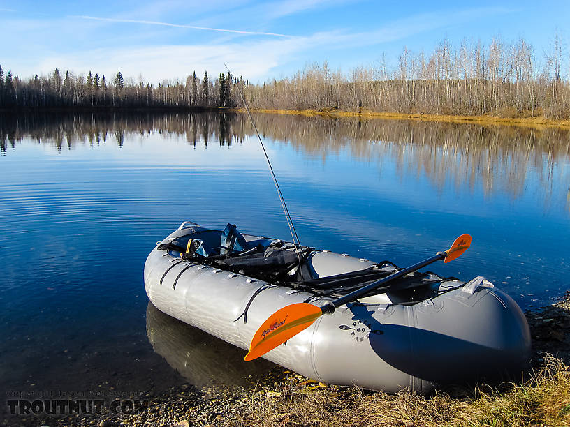 New packraft. My new PR-49 packraft getting ready for its first test in a local pond. From Bathing Beauty Pond in Alaska.