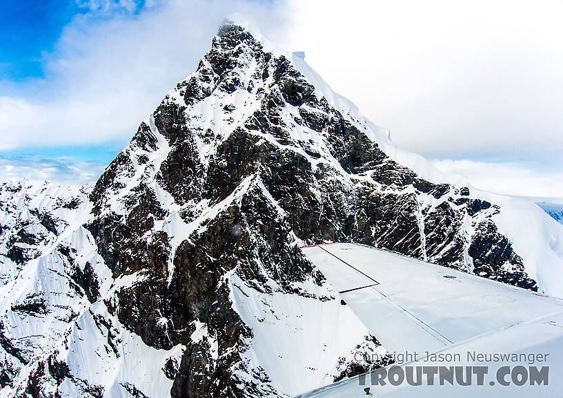 East face of Avalanche Spire From Denali National Park in Alaska.