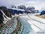 Looking up the Great Gorge of the Ruth Glacier From Denali National Park in Alaska.