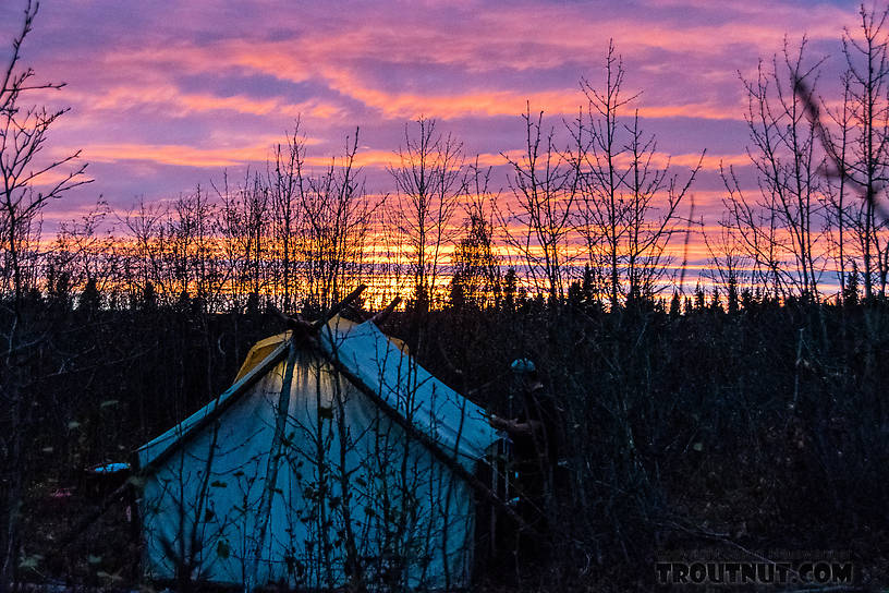 Sunset over USFWS sheefish camp From the Selawik River in Alaska.