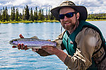 Kenai River rainbow I caught on a leech pattern Perry tied From the Kenai River in Alaska.