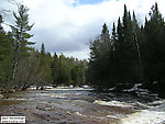 Spring rains have this steelhead river up and roaring. From the Bois Brule River in Wisconsin.