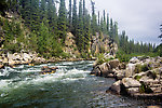 I spent at least an hour standing on this rock trying to launch ~75-foot casts of a big streamer and split shot (with a narrow windoer for the backcast) into a piece of deep, calm water across the river, where at least two rainbows kept chasing my fly but missing as the whitewater in between grabbed my line and ripped it away from them. A great trial-by-fire for my new 5-weight rod. When I finally got the hang of the casting and presentation, I caught one around 13 inches and eventually hooked the one I was after, a beast in the 21-23" range or so. But it took off downstream on me faster than I could follow and got the angle it needed to spit the hook. From the Gulkana River in Alaska.