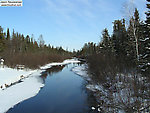 Here's another of my very frigid early nymph sampling sites. From the Bois Brule River in Wisconsin.