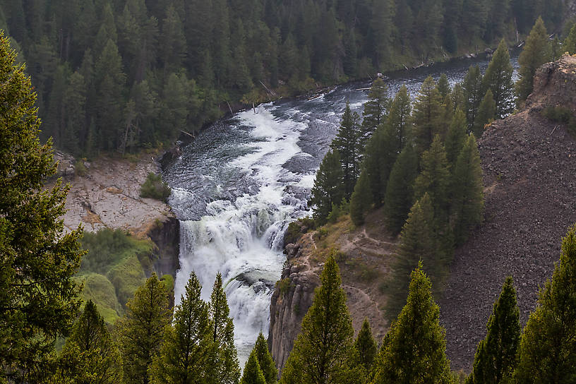 Lower Mesa Falls From the Henry's Fork of the Snake River in Idaho.