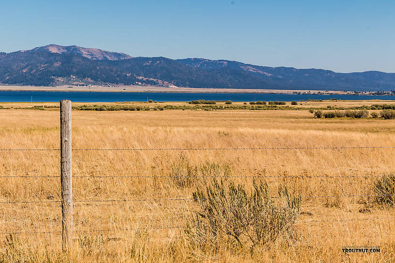 View back toward Henry's Lake from the road that heads west toward the Centennial Valley From Henry's Lake in Idaho.