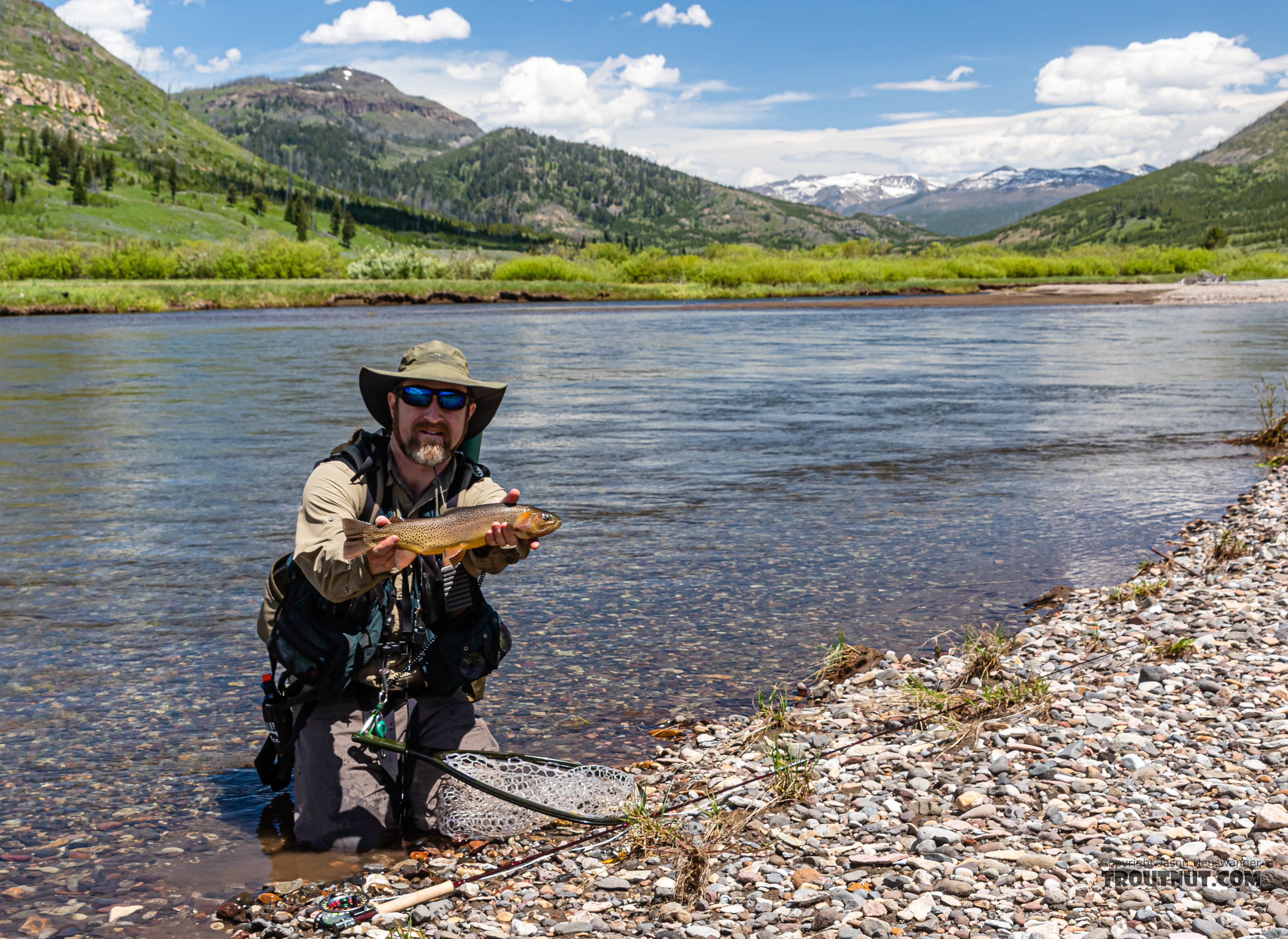 First fish on my new Sage -- native Yellowstone cutthroat From Slough Creek in Wyoming.