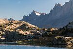 Waterfall behind Island Lake From Island Lake in Wyoming.