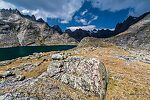 View over Upper Titcomb from Mistake Lake From Titcomb Basin in Wyoming.