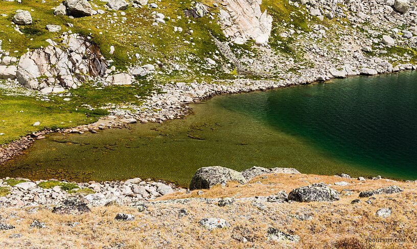 Flat at one end of Mistake Lake From Titcomb Basin in Wyoming.