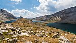 Mistake Lake (left), Lower Titcomb (center), and Upper Titcomb ( From Titcomb Basin in Wyoming.