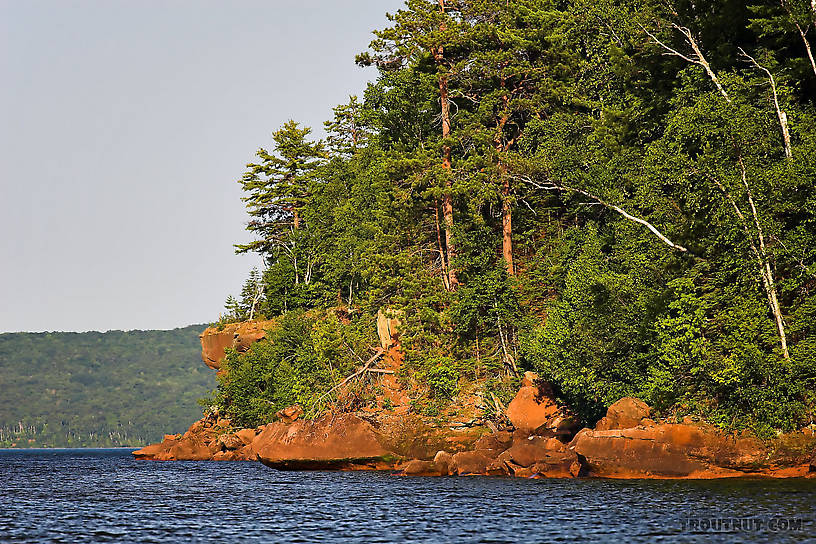 The far northern tip of Wisconsin juts out into Lake Superior. From Lake Superior in Wisconsin.