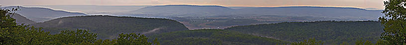 Panorama of a trout stream valley after a May thunderstorm. From Penn's Creek in Pennsylvania.