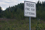 Alaska has the right idea here.  I would like to see them add another digit to that number, but they're still doing pretty well compared to everyone else in that regard.  It shows, too -- there doesn't seem to be very much litter along this highway. From Richardson Highway in Alaska.