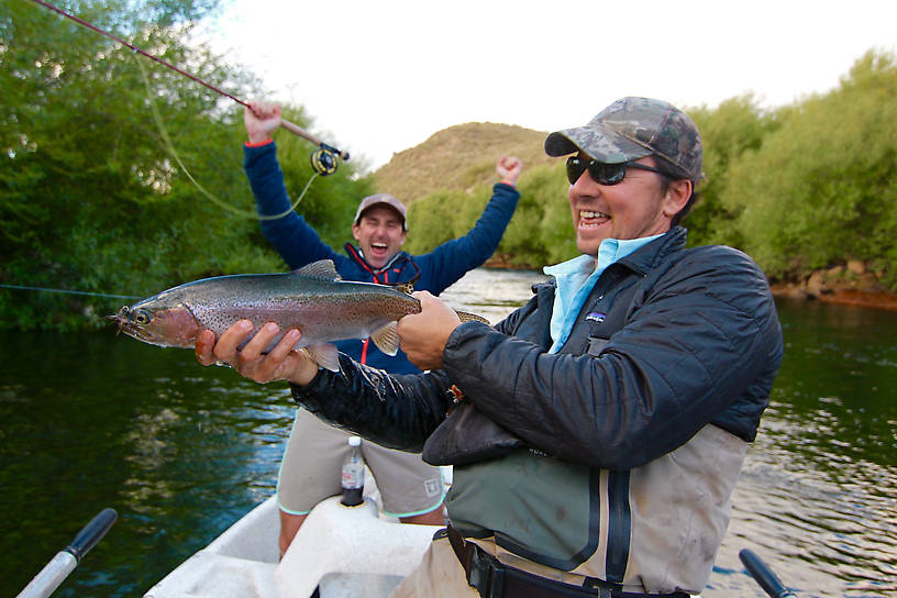 A huge rainbow that ate my streamer, "streamalouche" as it is called locally, and a fish i will never forget!