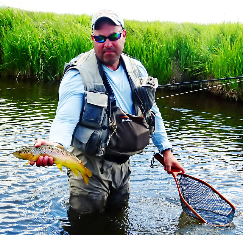 My fishing partner on a spring creek in SW Montana.