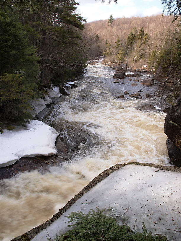 From a rock above the waterfall downstream