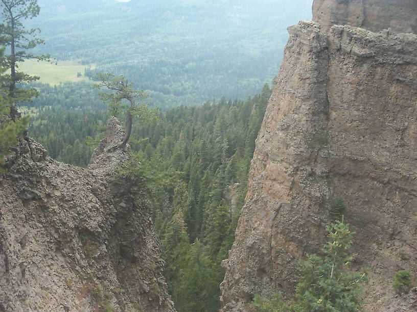 A lookout at Wolf Creek Pass along highway 160 high in the San Juan Mountains