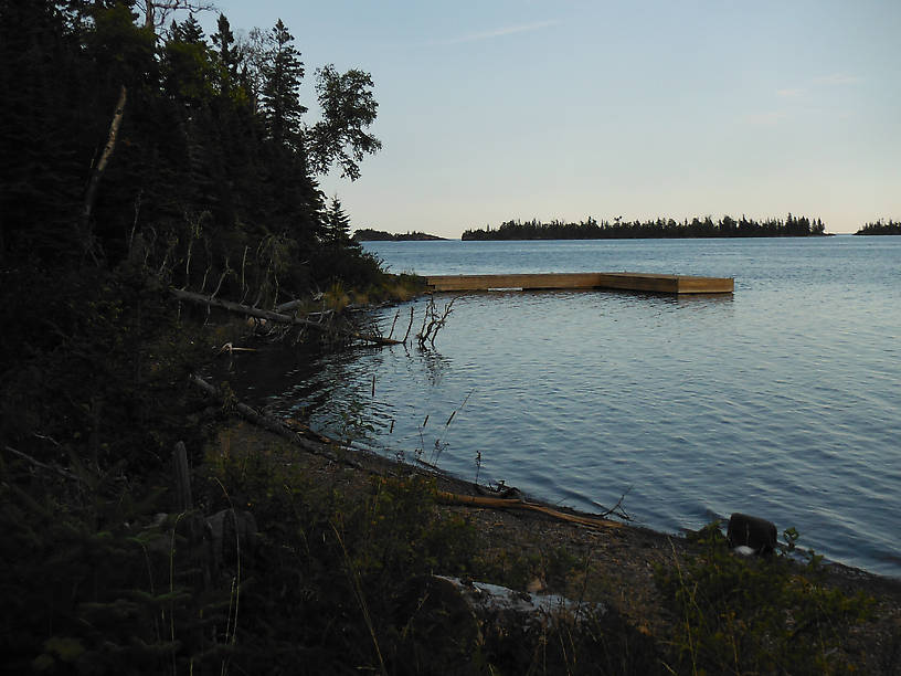 Shore and dock at Three Mile campground