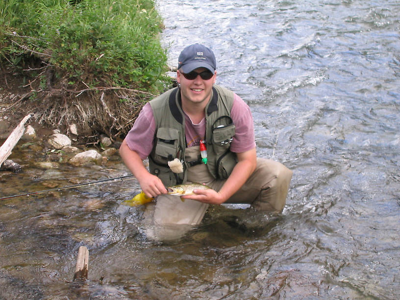 Brownie, same stream, different day.  Never seen a brown jump the way this one did. 