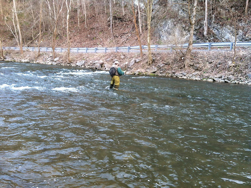 Bruce working a seam.