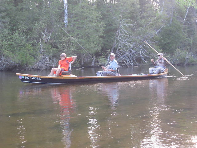 A "stick-boat" or Au Sable River boat...The father and son team have been up the same week as me for some years now. 