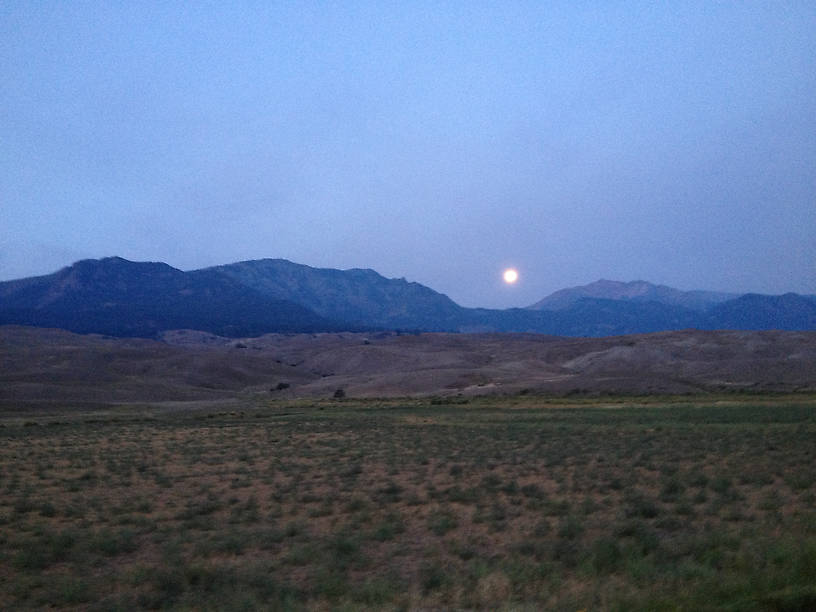 Moon setting in Park on the way to Gardner. Taken with an iPhone!