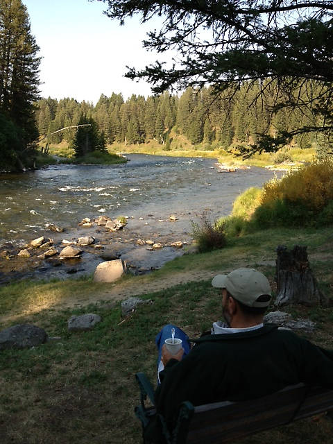 Chilling on the Madison between Hebgen and Quake Lakes