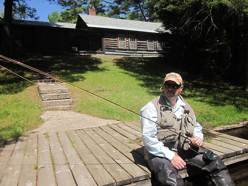 Thunderbird Club. Ernie fished in front of here and John is sporting a little cane.