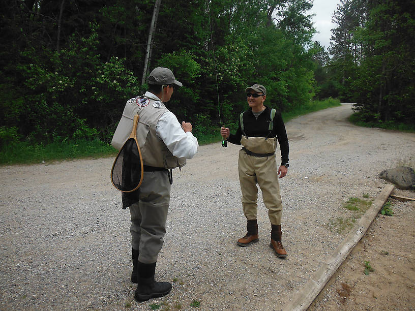 Todd and Joe at the Rifle - Joe's second time ever on a trout stream (1st time was 4 years ago on the Pine with me)