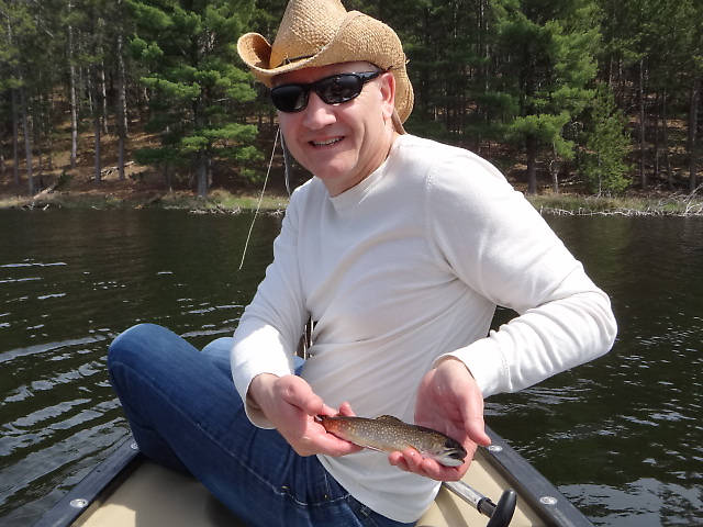 Joe's first ever brookie on a fly rod, pretty little thing