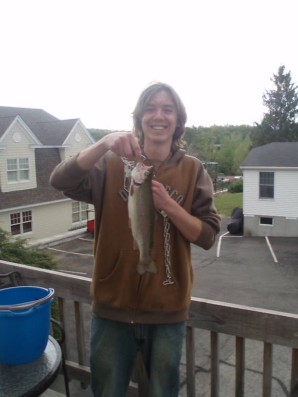 a nice rainbow.  yes i ate him for dinner, but i am a culinary affecianado (spelling?).  i love to cook, and the only thing better than cooking fish, is cleaning, cooking, and eating a fresh rainbow.