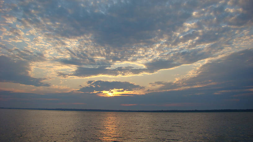 Sunrise over Naragansett Bay.