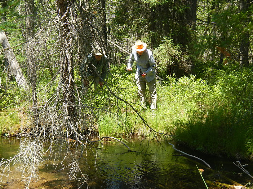 Todd coaching Joe as he works a seam with a nymph