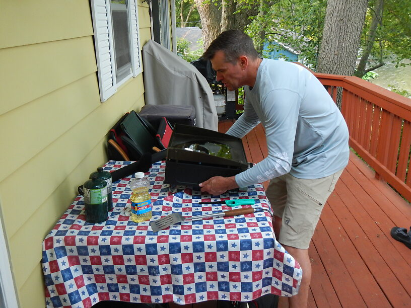 Todd firing up the griddle