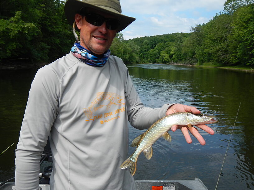 Todd gets a "hammer handle" on a grub and spinning rod