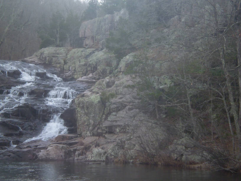 This stream has one of the more impressive waterfalls in the state. Usually it's even more impressive than this, but the volume of flow is way, way down due to a major drought in the area.