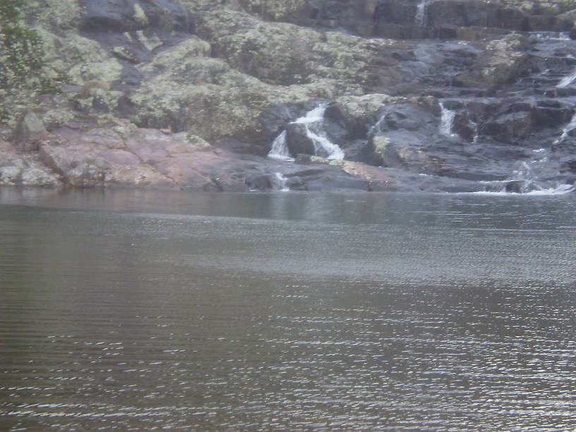 A view across the huge pool below the falls. This pool is crowded with yelling and screaming swimmers just about 24/7 during the summer months, but it's nice and peaceful now. 