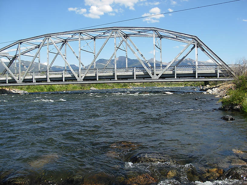 Of course, here is the shot of the Three Dollar Bridge and the tumbling Madison River.