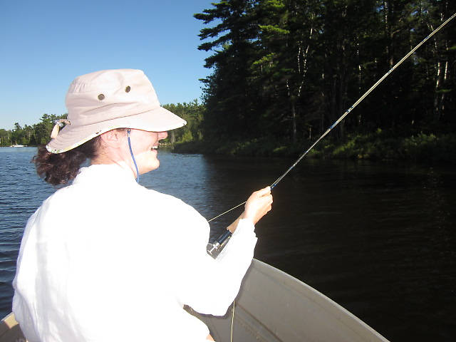 Lisa working the Scott 3wt.